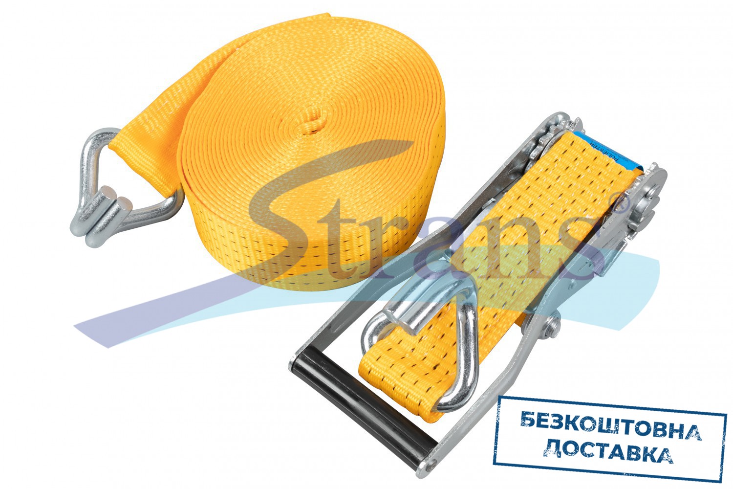 Ремінь Стяжний З Трещіткою 5T/ 10M/ En/Stf=400/Lc=2000 Жовтий Ремінь Стяжний З Трещіткою 5T/ 10M/ En/Stf=400/Lc=2000 Жовтий